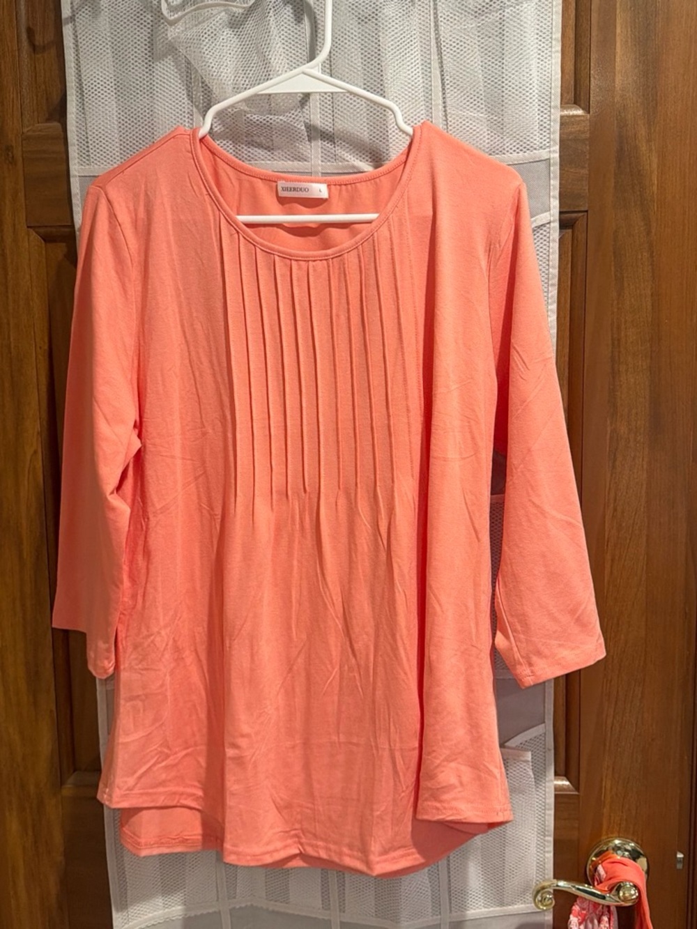 Sebby Coral Pintuck Front Tunic Top